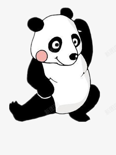 压腿的大熊猫png免抠素材_新图网 https://ixintu.com 动物 可爱 国宝 黑白色