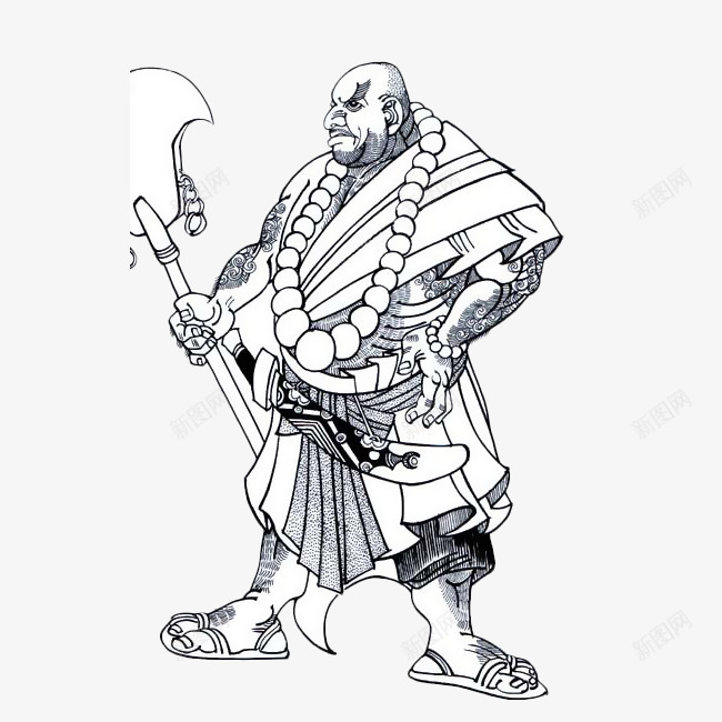 简笔画花和尚鲁智深png免抠素材_新图网 https://ixintu.com 和尚 天孤星 梁山 梁山泊 水浒传 简笔画 花和尚 英雄 鲁智深 鲁达