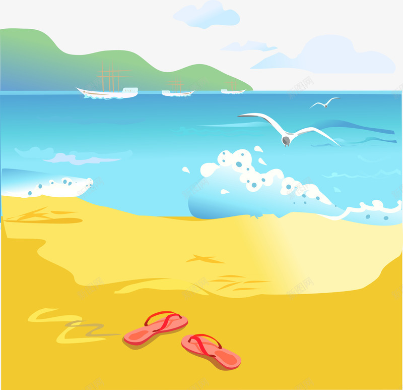 海滩海边风景卡通png免抠素材_新图网 https://ixintu.com 海滩海边风景卡通 海滩海边风景卡通矢量图 海滩海边风景矢量 矢量海滩海边风景卡通