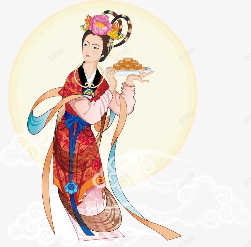 中秋嫦娥玉兔矢量图ai免抠素材_新图网 https://ixintu.com 中秋节嫦娥月亮玉兔矢量素材 矢量图
