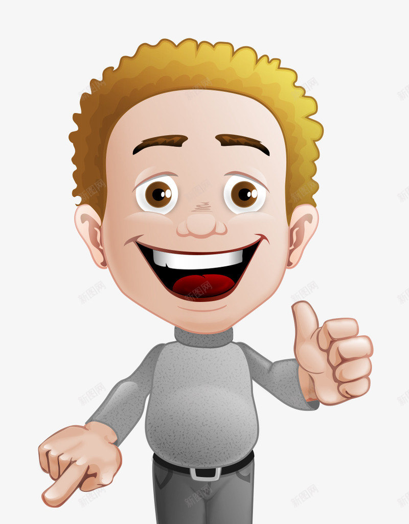 卡通手绘卷发Q版男孩png免抠素材_新图网 https://ixintu.com Q版的男孩 卡通的人物 卷发的男孩 平面男孩素材 手绘的男孩