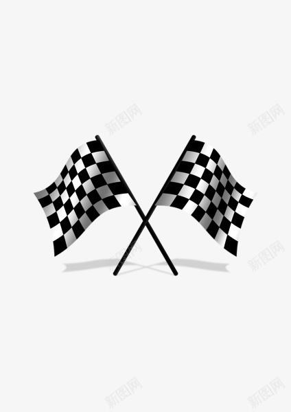 比赛旗帜png免抠素材_新图网 https://ixintu.com 旗子 旗帜 黑白旗