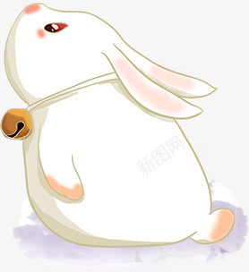 白色中秋玉兔造型手绘png免抠素材_新图网 https://ixintu.com 中秋 玉兔 白色 造型
