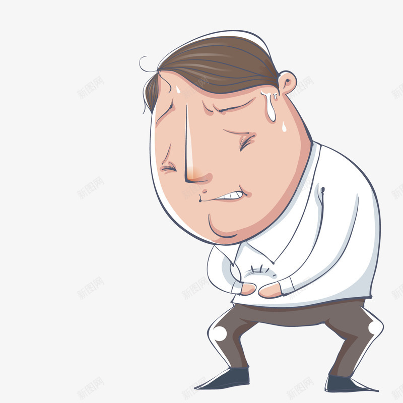 腹疼出冷汗的男子png免抠素材_新图网 https://ixintu.com 冷汗 男子 难受