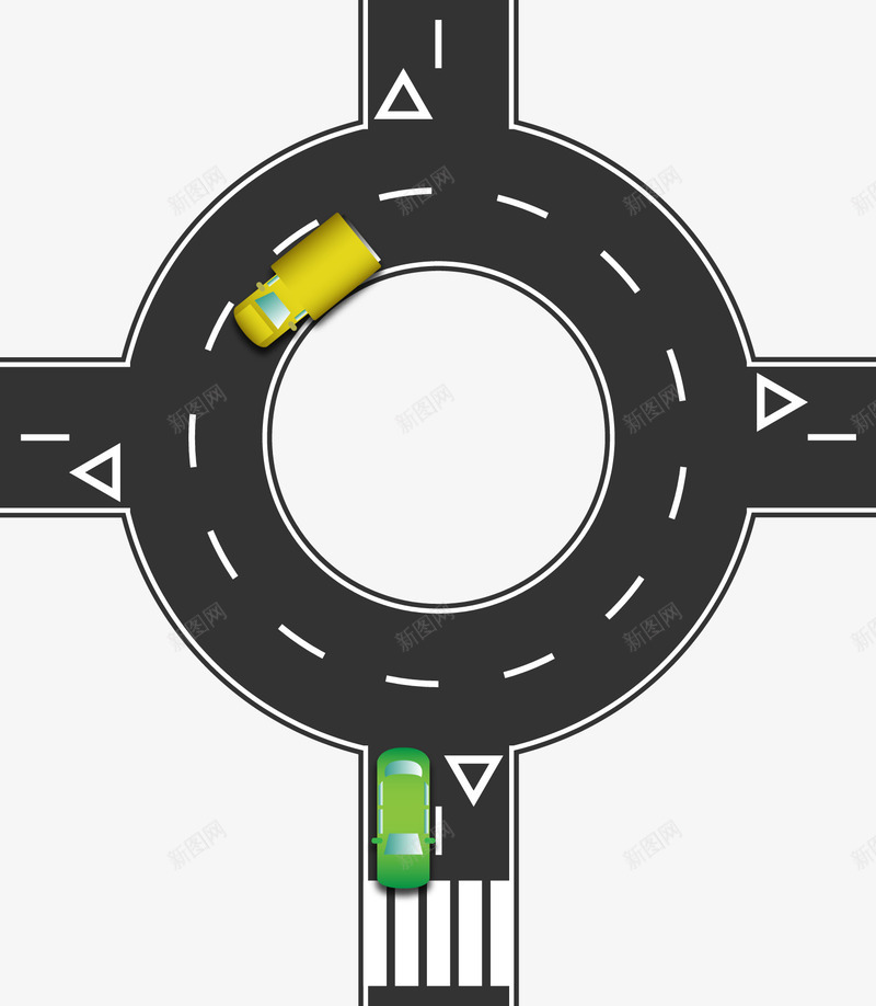 道路矢量图ai免抠素材_新图网 https://ixintu.com 汽车 环城公路 环岛 车辆 道路 马路 矢量图