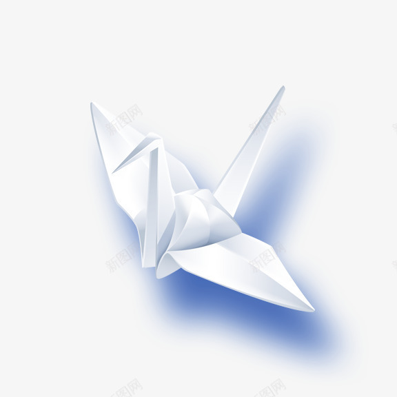 白色千纸鹤png免抠素材_新图网 https://ixintu.com 千纸鹤 折纸 漂浮 蓝色 阴影