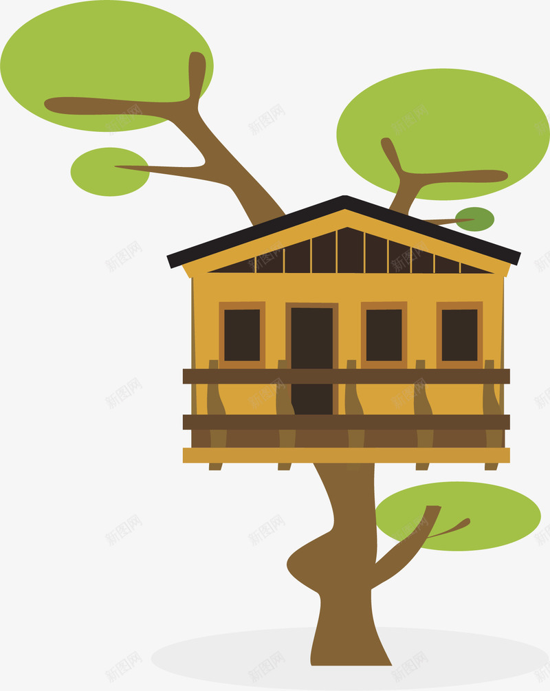 卡通树屋png免抠素材_新图网 https://ixintu.com 丛林 别墅 卡通 卡通房子 卡通树屋 建筑 房屋 树屋 树林 森林小屋