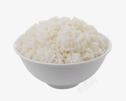 大米白色大碗里的蒸米饭高清图片