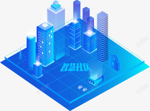 建筑动漫卡通紫色png免抠素材_新图网 https://ixintu.com 建筑 房屋 紫色 蓝色
