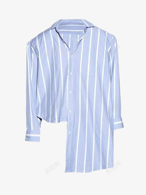 不规则下摆衬衫png免抠素材_新图网 https://ixintu.com V领衣服 服装设计 条纹 病号服 衬衫 装饰