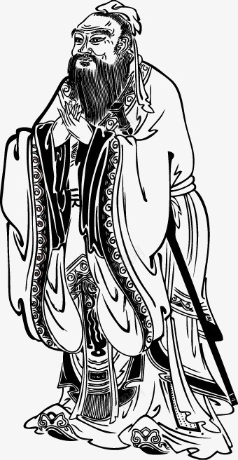 孔子线稿png免抠素材_新图网 https://ixintu.com 孔子 尊贤 敬老尊贤 矢量历史人物 线稿