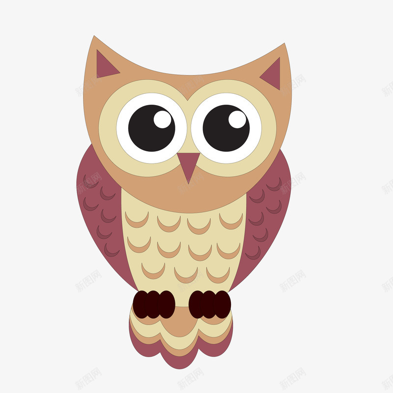 卡通大眼睛的猫头鹰矢量图ai免抠素材_新图网 https://ixintu.com 动物设计 卡通 大眼睛 森林 猫头鹰 鸟类动物 矢量图