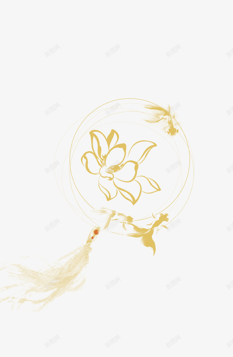 鲤鱼戏水莲花png免抠素材_新图网 https://ixintu.com 流苏 玉佩 莲花 鲤鱼 精 图案