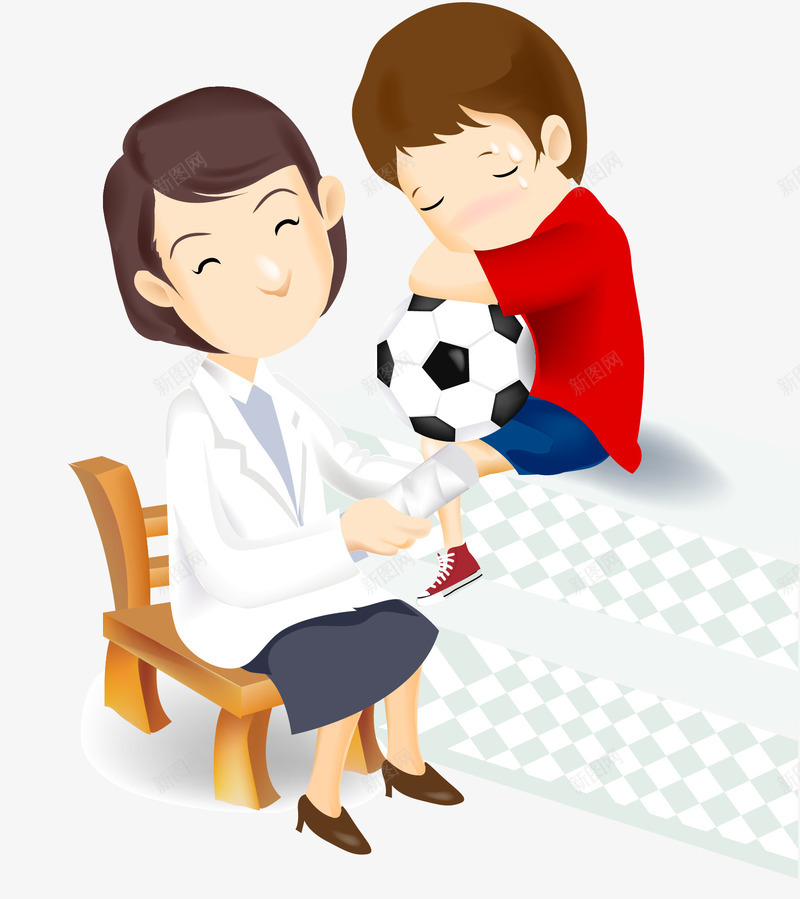 卡通医生看护玩球的孩子png免抠素材_新图网 https://ixintu.com 医生 卡通 玩球的孩子 看护