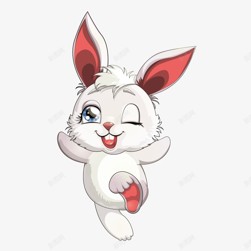 快乐的小兔子png免抠素材_新图网 https://ixintu.com 兔子简笔画 卡通形象 可爱 小兔子 开心 快乐 手绘图 插图