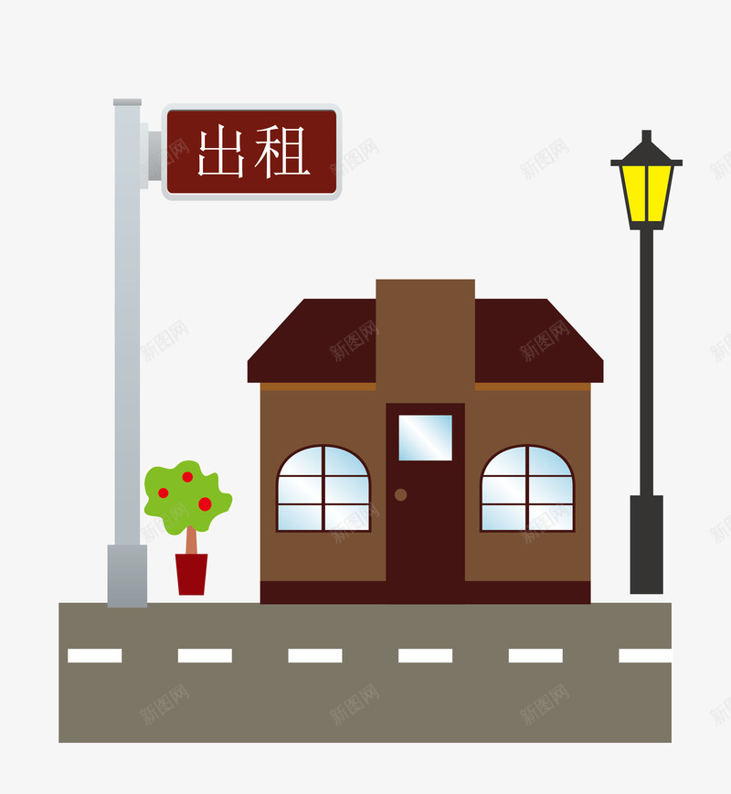 红色卡通房屋中介公司png免抠素材_新图网 https://ixintu.com 中介公司 出租房屋 卡通图案 卡通房屋 房屋中介 房屋出租