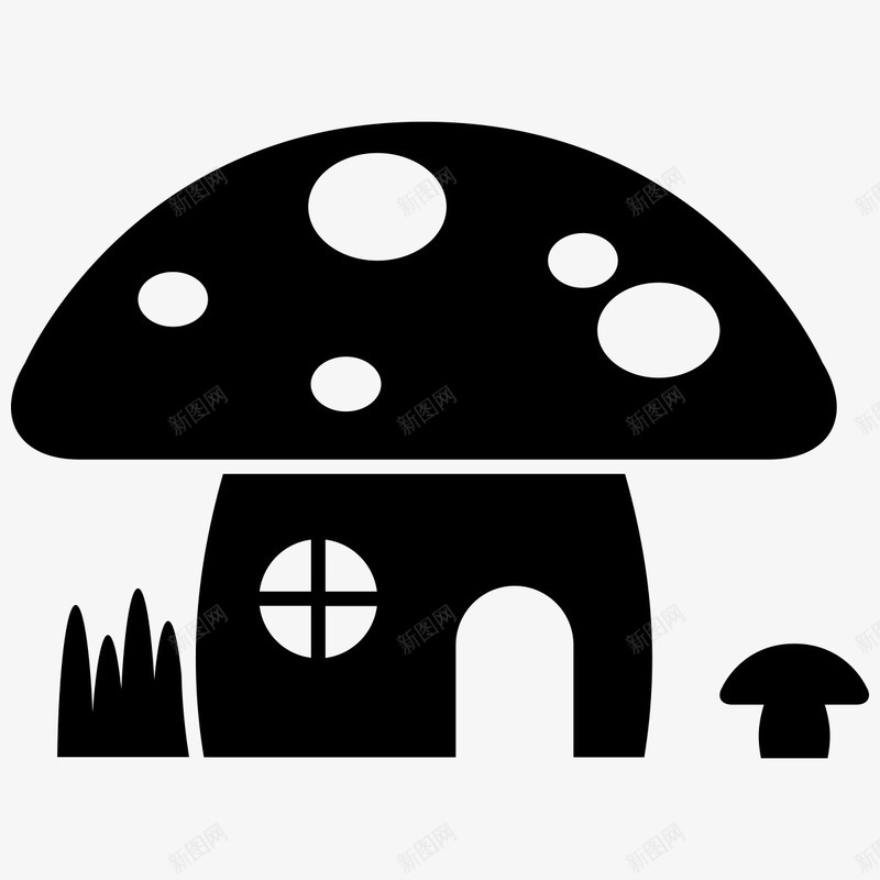 黑色蘑菇房屋图标png_新图网 https://ixintu.com png图形 png装饰 房屋 蘑菇 装饰 黑色