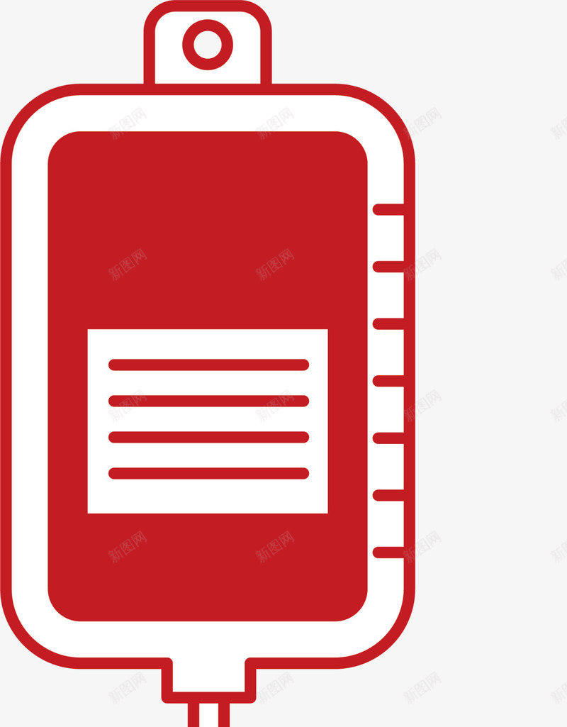 红色扁平献血血袋png免抠素材_新图网 https://ixintu.com 世界红十字日 医疗 扁平血袋 无偿献血 献爱心 红色血袋