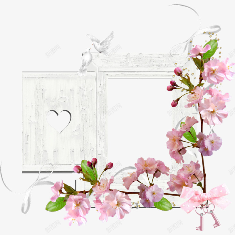 花草相框png免抠素材_新图网 https://ixintu.com 相框 花卉边框 花朵 边框