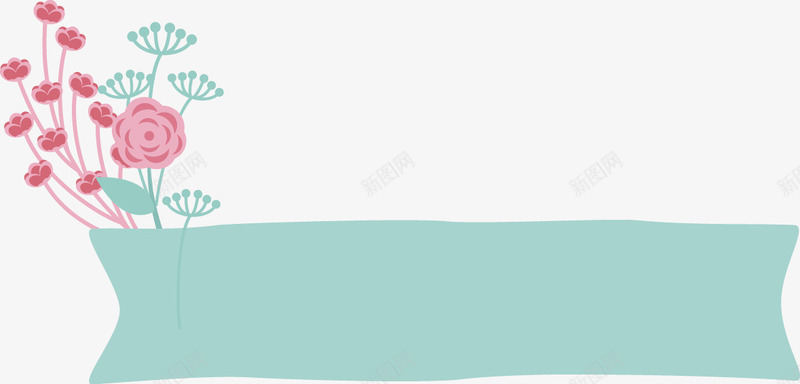 创意蓝色母亲节标签图png免抠素材_新图网 https://ixintu.com 促销 标签 横向 青色 鲜花