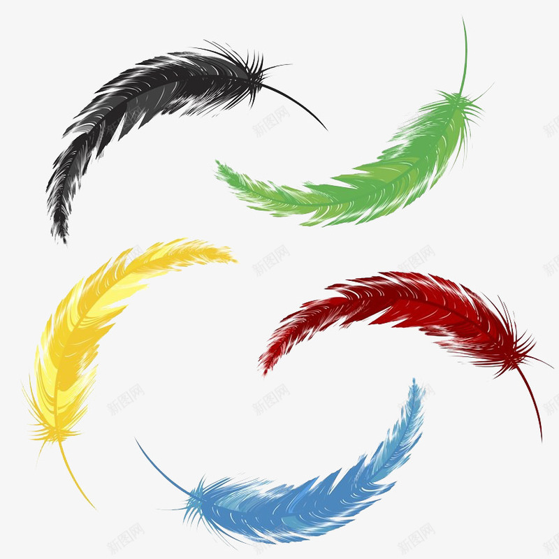 彩色羽毛插画png免抠素材_新图网 https://ixintu.com 平滑 彩色羽毛 彩色羽毛插画 抽象 绒毛状 鸟翼