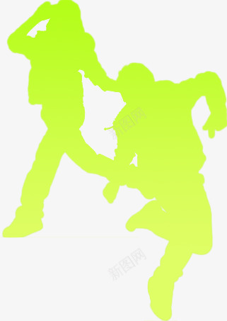 青春绿色人物剪影png免抠素材_新图网 https://ixintu.com 人物 剪影 绿色 青春