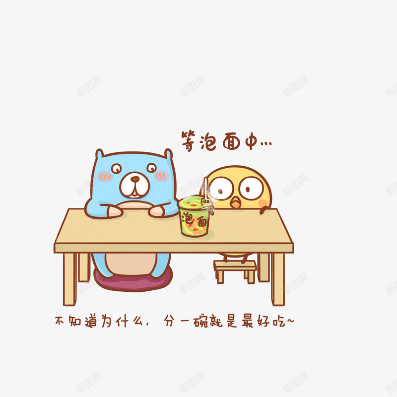 等吃泡面的卡通熊png免抠素材_新图网 https://ixintu.com 分吃一碗面的小熊和小鸡 卡通吃面 泡杯面 等吃泡面的卡通熊