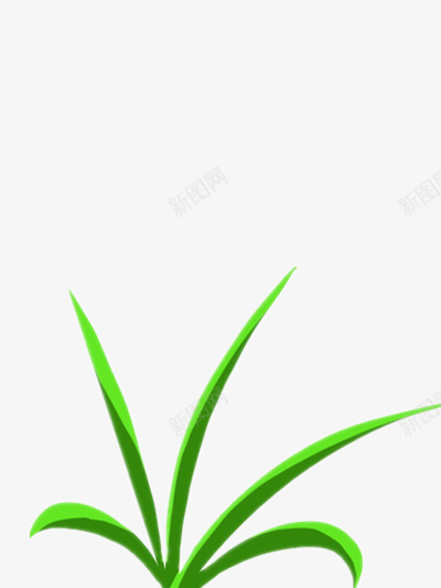 三根草叶png免抠素材_新图网 https://ixintu.com 卡通 好看 绿色 鲜艳