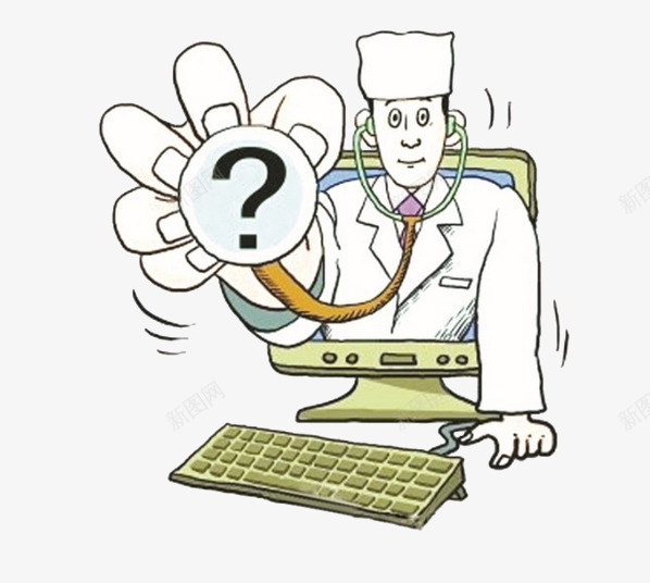 网络行医png免抠素材_新图网 https://ixintu.com 医生 方便 看病 足不出户 问诊