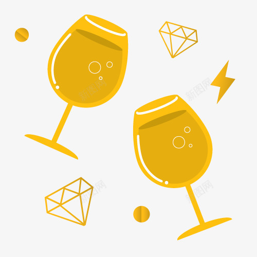 酒杯高脚杯钻石png免抠素材_新图网 https://ixintu.com 酒杯 钻石 高脚杯