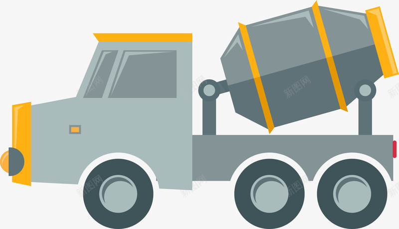 灰色工程车辆png免抠素材_新图网 https://ixintu.com 卡通 工程车 工程车辆 建筑工程 水泥搅拌车 混凝土搅拌机 混凝土搅拌车 混凝土运输车 灰色 砂浆搅拌车 运输车