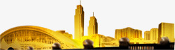 金色都市欧式建筑海报素材