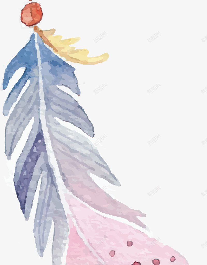 多彩清新水彩挂饰png免抠素材_新图网 https://ixintu.com 国际睡眠日 好梦 水彩挂饰 睡觉 美梦 羽毛 羽毛挂饰