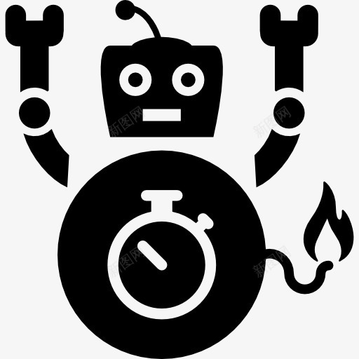 机器人时钟炸弹图标png_新图网 https://ixintu.com 技术 未来 机器人 炸弹 自动化