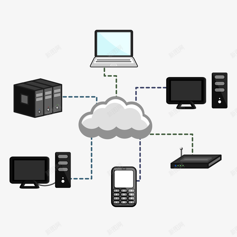 互联网时代png免抠素材_新图网 https://ixintu.com 互联网时代 信号 手机 电脑 网络