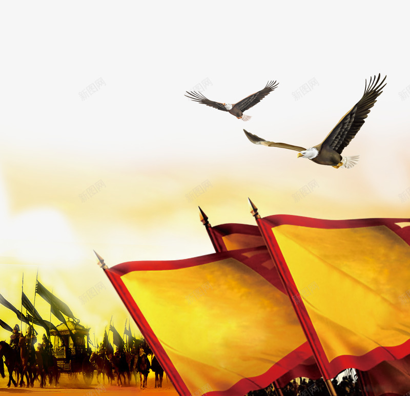 摇旗呐喊战马奔腾背景png免抠素材_新图网 https://ixintu.com 战马奔腾 摇旗呐喊 素材