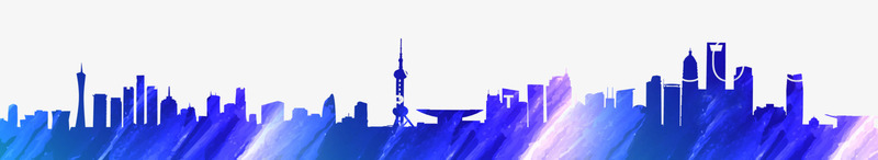 简约拼色城市png免抠素材_新图网 https://ixintu.com 上海 城市剪影 都市