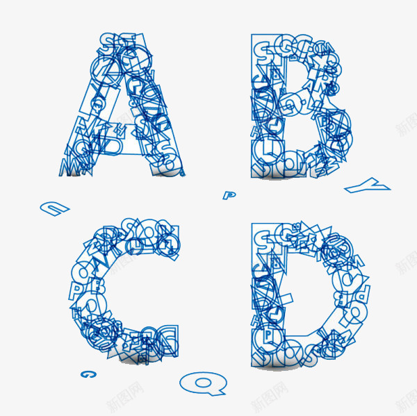 英语abcdpng免抠素材_新图网 https://ixintu.com 创意 美感 英语字母 英语字母艺术字