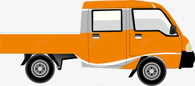 小货车矢量图ai免抠素材_新图网 https://ixintu.com 可爱 小货车 货车 车体 面包车 矢量图