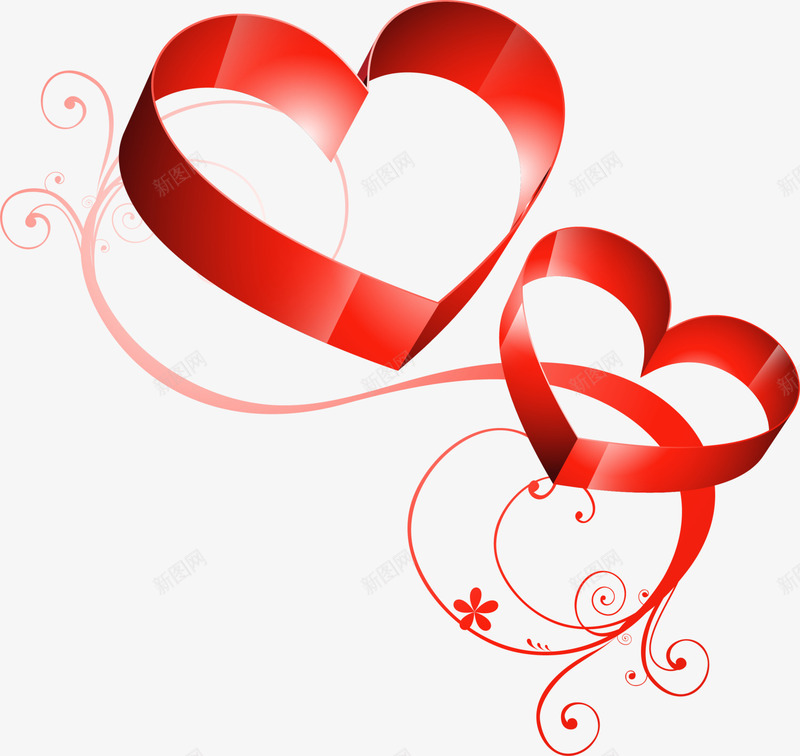 红色情人节立体爱心png免抠素材_新图网 https://ixintu.com LOVE 婚庆 情人节 情人节爱心 浪漫 爱情 立体爱心 花藤