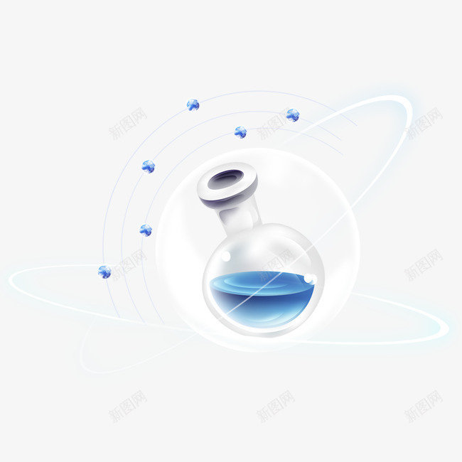 药剂png免抠素材_新图网 https://ixintu.com 卡通 宇宙 炫酷光环 药瓶 试剂 透明