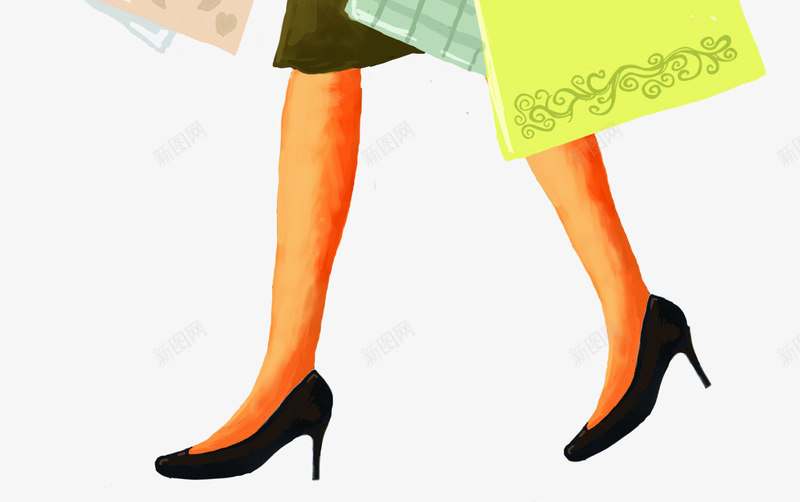 创意手绘绿色的都市女性形象png免抠素材_新图网 https://ixintu.com 创意 女性 形象 绿色 都市