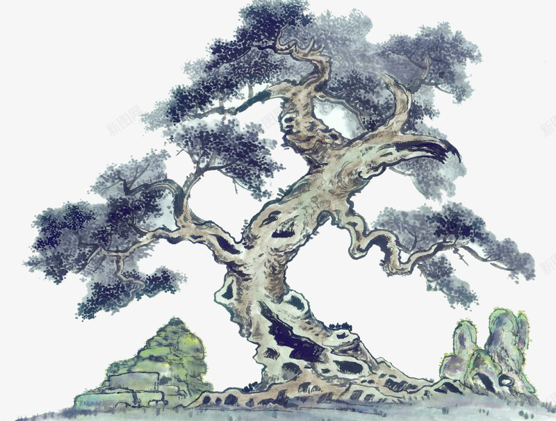 彩绘国画松树png免抠素材_新图网 https://ixintu.com 彩绘松树 手绘松树 日本松树 水墨手绘松 水墨松 水墨迎客松 迎客松