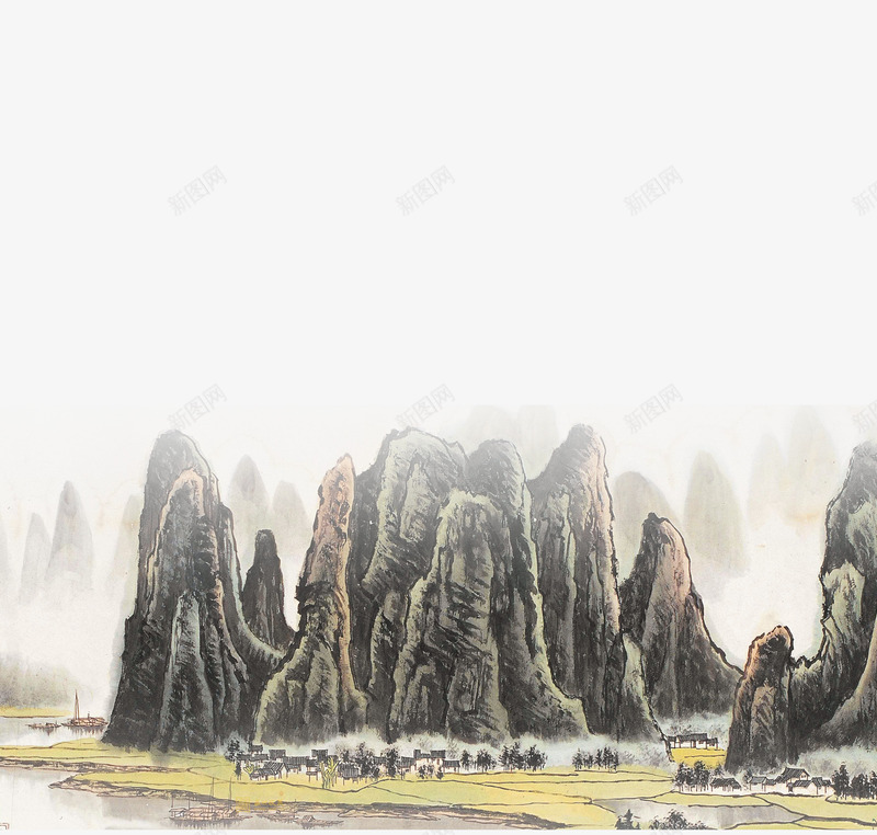 风景图png免抠素材_新图网 https://ixintu.com 云层 山峰 浮云