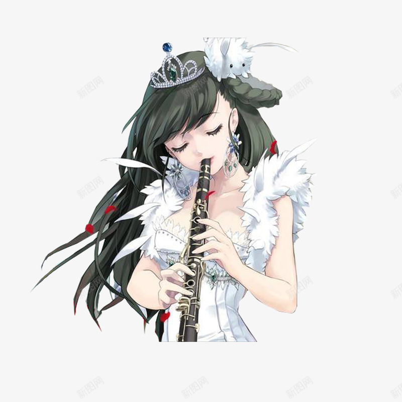 少女与单簧管png免抠素材_新图网 https://ixintu.com 乐器 产品实物 单簧管 器材 音乐 音乐器材 音乐管件
