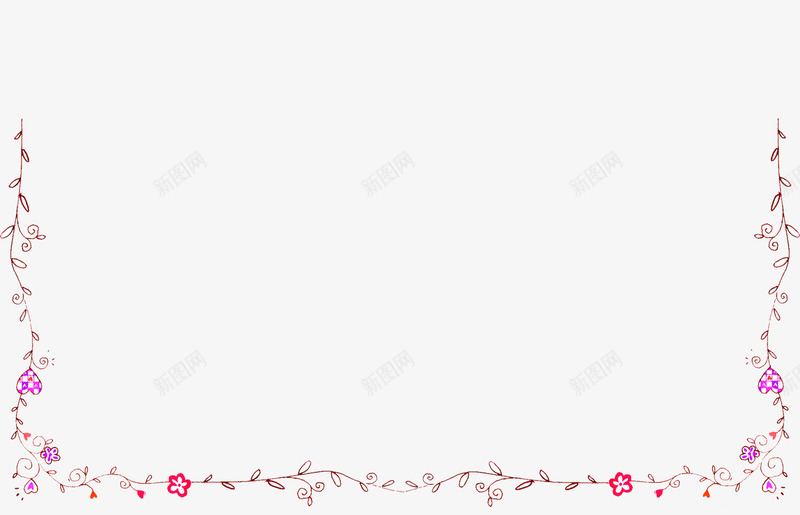 手绘紫色文艺边框png免抠素材_新图网 https://ixintu.com 文艺 紫色 边框