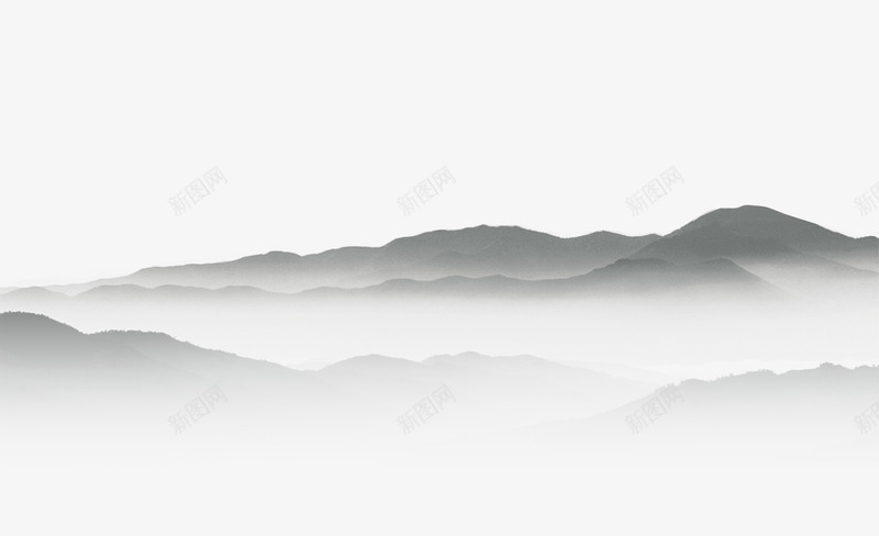 远处的山墨画中国风山png免抠素材_新图网 https://ixintu.com 中国风 墨画 山 远处的山 远景