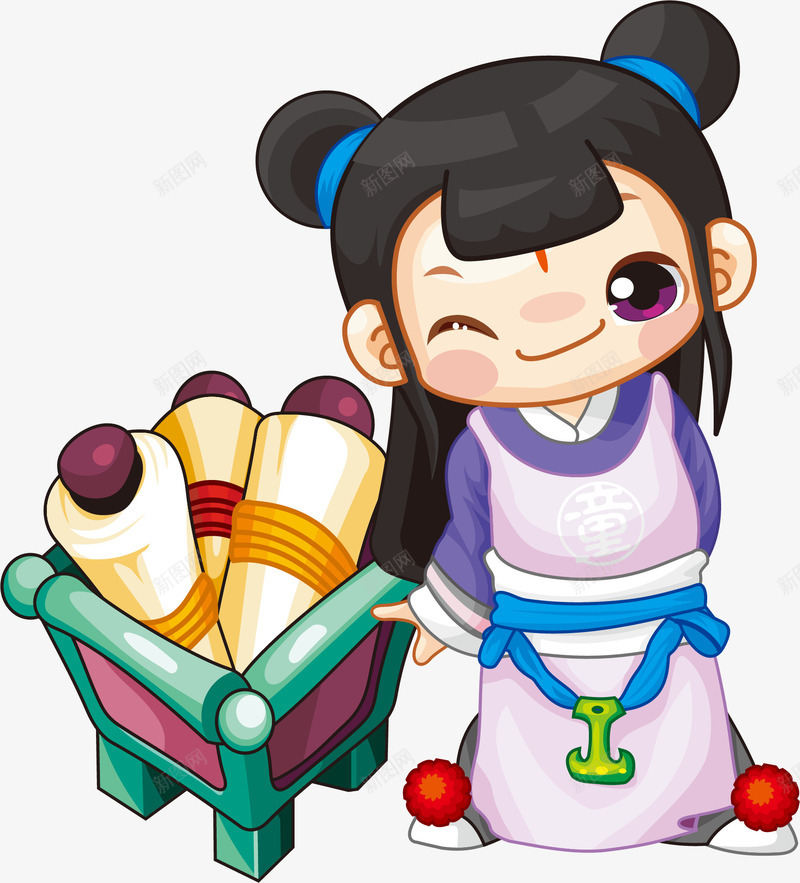 卡通古人png免抠素材_新图网 https://ixintu.com 书童 可爱 大气 简单