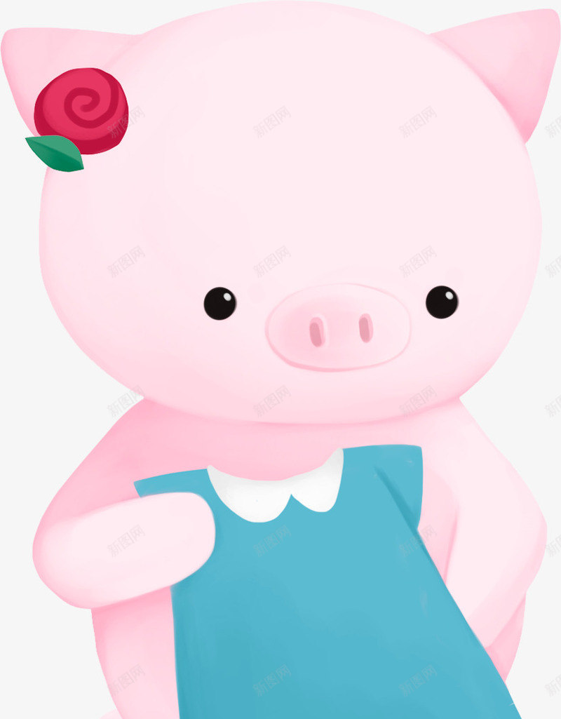 2019C4D带玫瑰花发卡的猪新年装饰png免抠素材_新图网 https://ixintu.com 2019 C4D卡通猪 卡通可爱小猪 小猪 带玫瑰花发卡的猪 新年 猪年