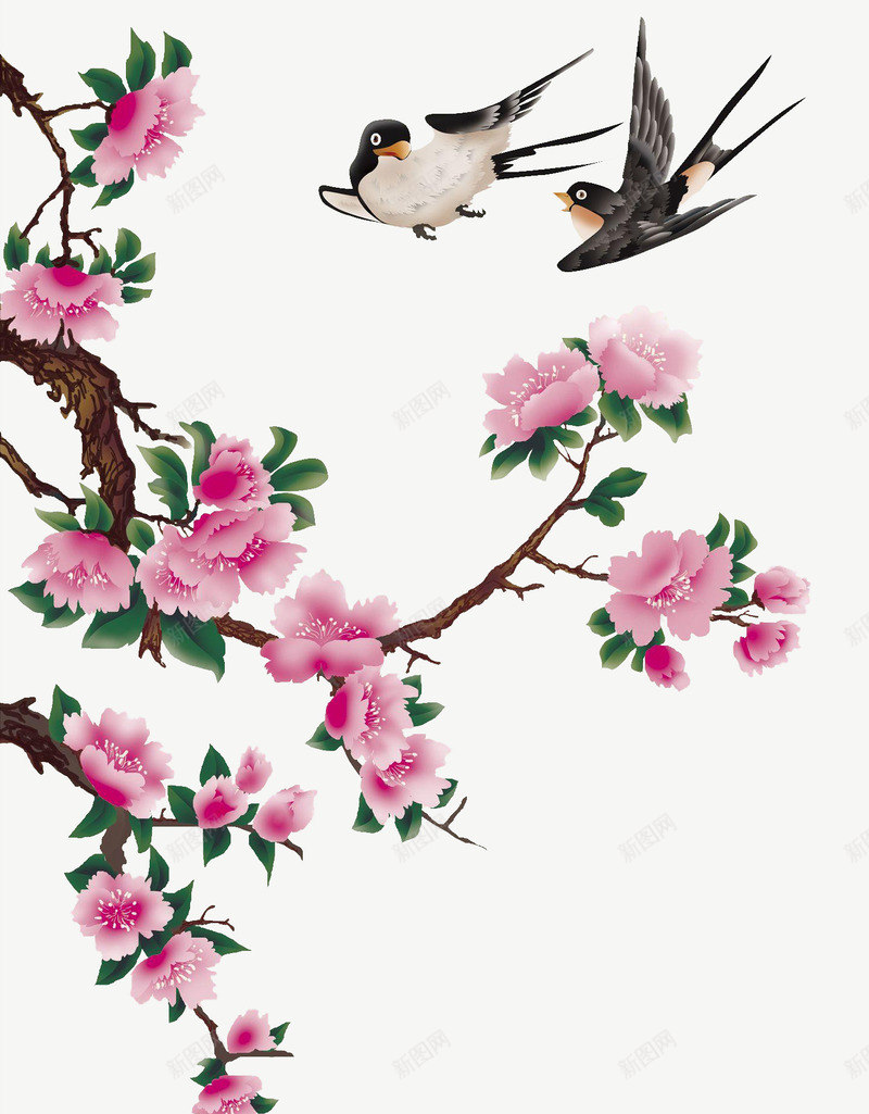 插画喜鹊工笔画png免抠素材_新图网 https://ixintu.com 喜鹊 工笔画 插画 素材